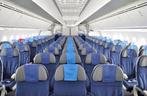 Interior of an unoccupied airliner